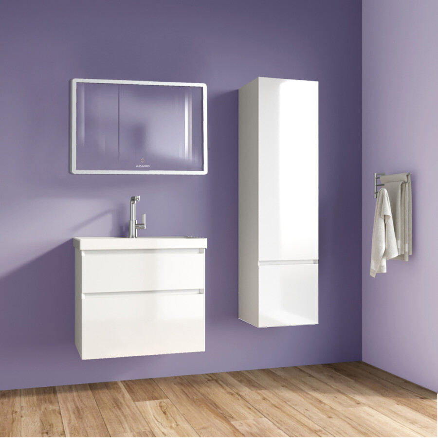Комплект тумба Azario Velluto 70 700х450х660 подвесная, с раковиной Slim 70, белый матовый CS00088602