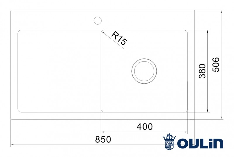 Oulin OL-FTR102R кухонная мойка cатиновая 85x50.6 см