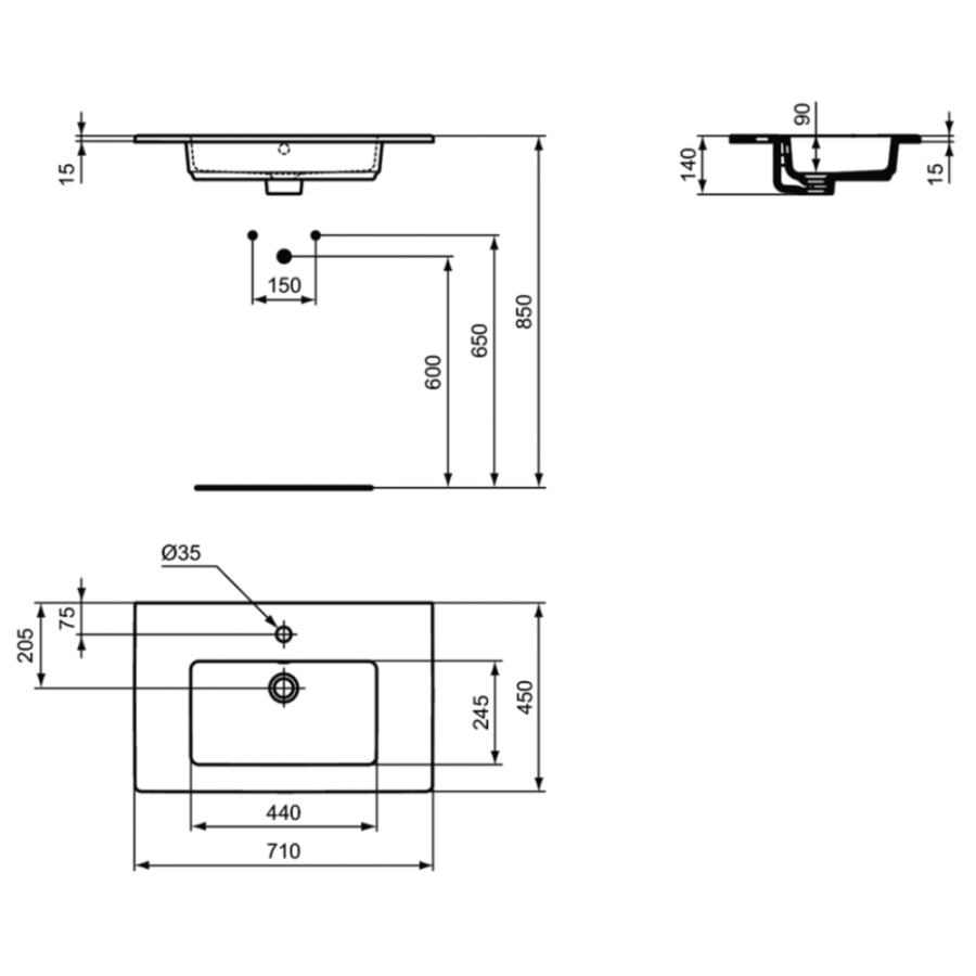 Ideal Standard Tempo раковина 71х45 см E053501