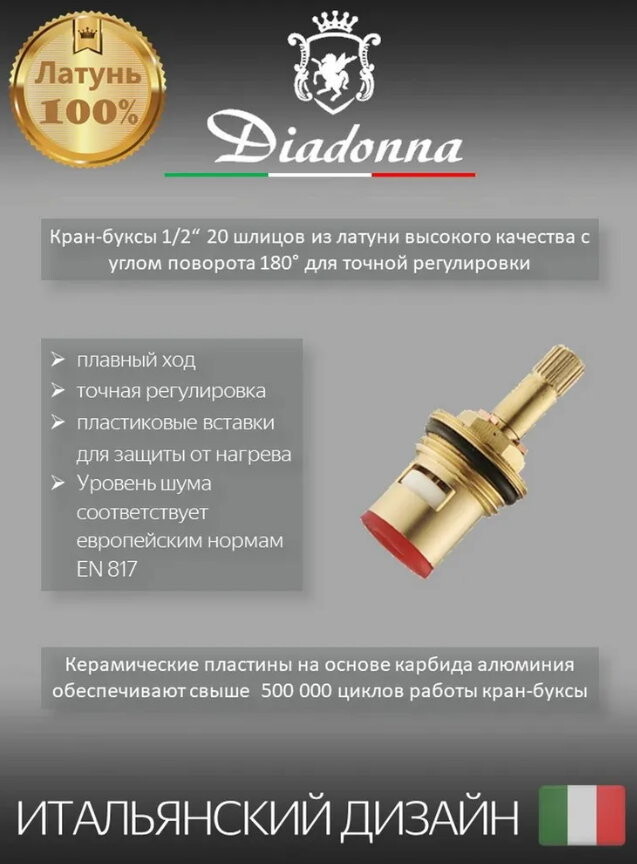 Смеситель для ванны Diadonna D80-223358 Euro Хром