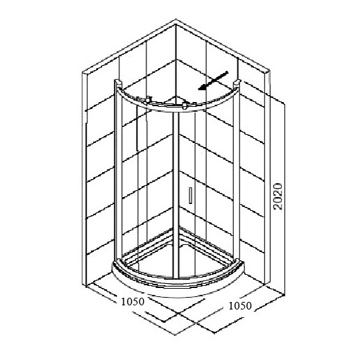 Appollo TS-0515 IV душевое ограждение 105*105*202 R