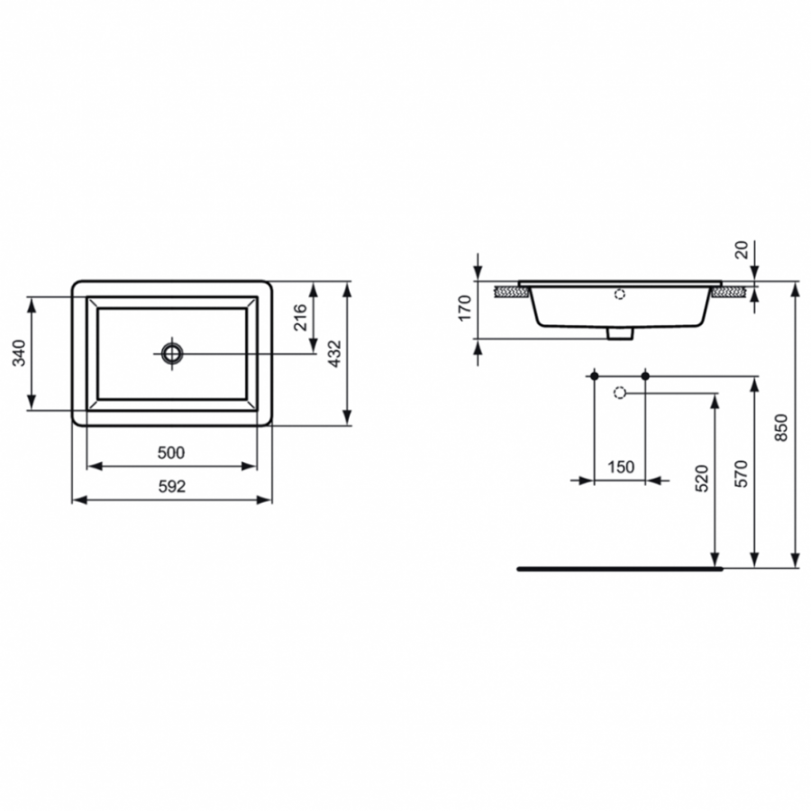 Ideal Standard Strada раковина 59 см K078001