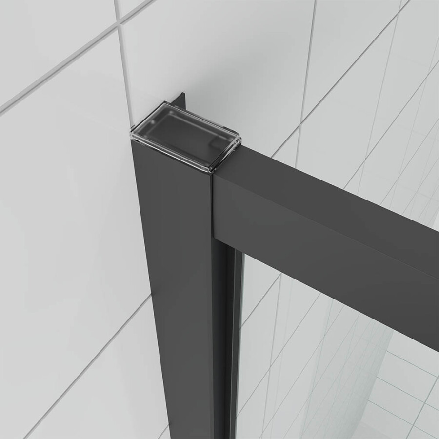 Душевой угол Veconi Ottimo P20 B-SP (120×100×190) распашная, профиль чёрный матовый, стекло прозрачное OP20B-SP-120100-01-C9