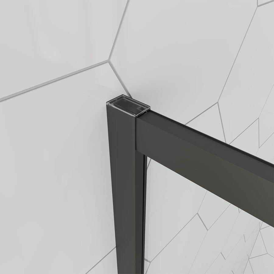 Душевой угол Veconi Ottimo P10 B (90×90×190) распашная, профиль чёрный матовый, стекло прозрачное OP10B‑9090‑01‑C9