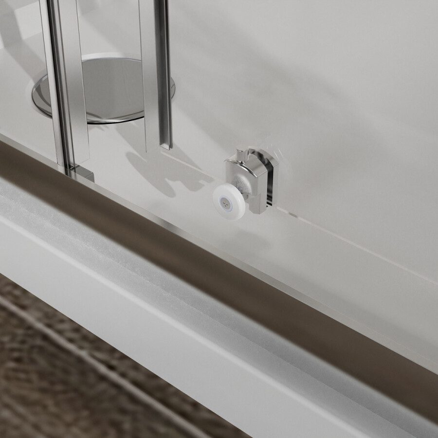 Душевое ограждение Azario Paris 900х900х1950 стекло "Шиншилла" 5 мм, профиль брашированное золото AZ-R06-90-BGL-CHC