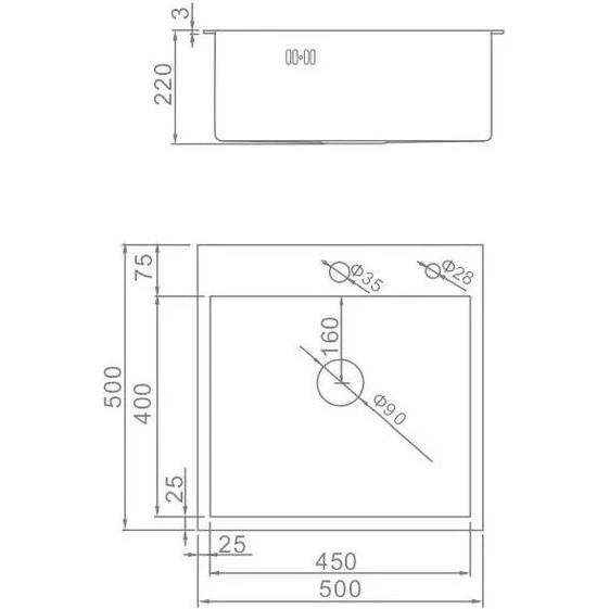 Мойка для кухни из нержавеющей стали Gerhans K35050B