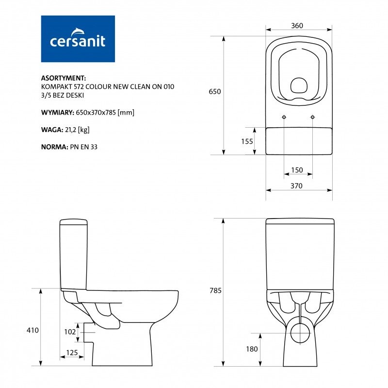 Cersanit COLOUR унитаз напольный KO-COL011-3/5-COn-DL-w