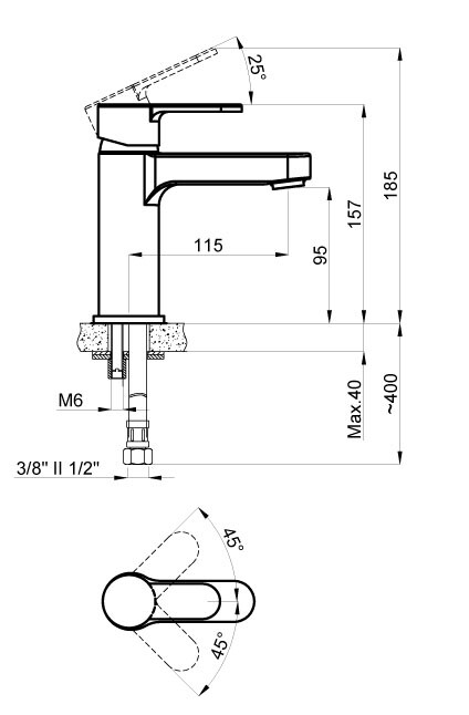 Azario Tevis смеситель для раковины хром AZ-15494501