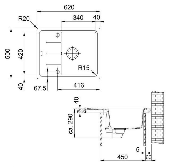 Franke BFG 611 C кухонная мойка fragranite+ белый 62 x 50 см