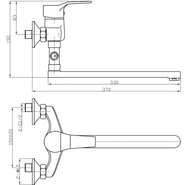 Смеситель для ванны Zerix EDN 283 Хром ZX0033