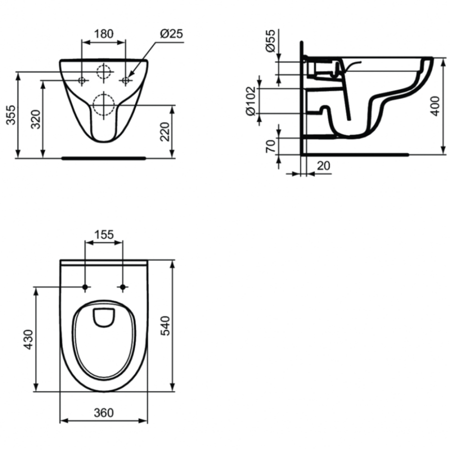 Ideal Standard i.life унитаз подвесной безободковый T471601