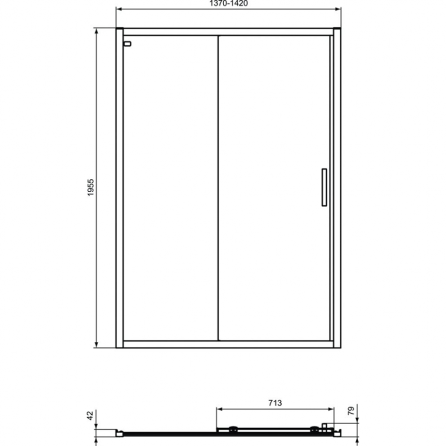 Ideal Standard Connect душевая дверь 140 см K9278V3