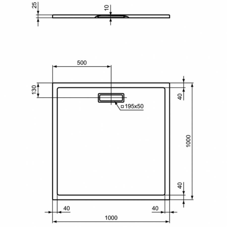 Ideal Standard Ultraflat New душевой поддон 100х100 T4488V1