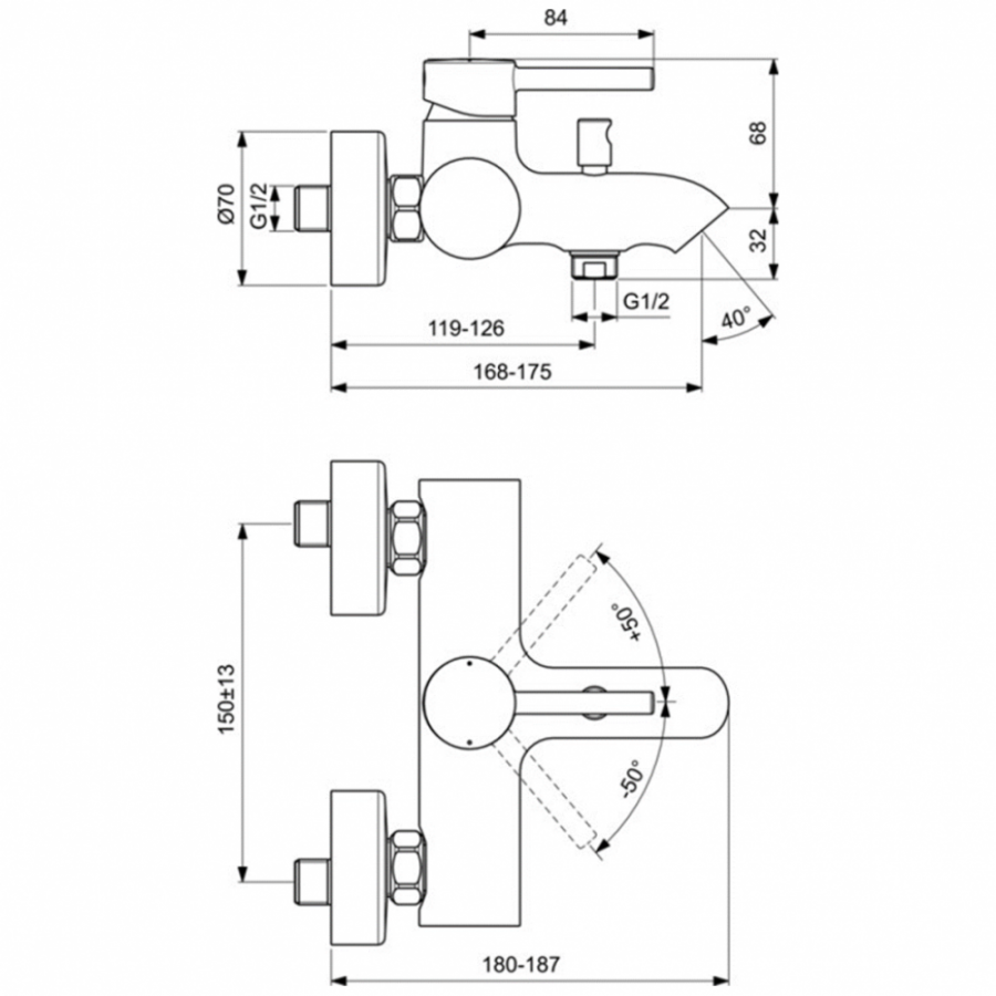 Ideal Standard смеситель для ванны BC199U5