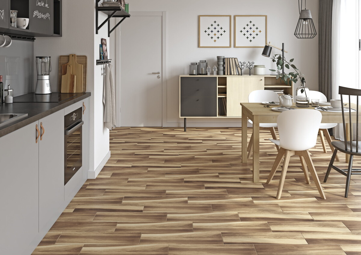 Cersanit Pecanwood керамогранит коричневый 20х60 PC4M112