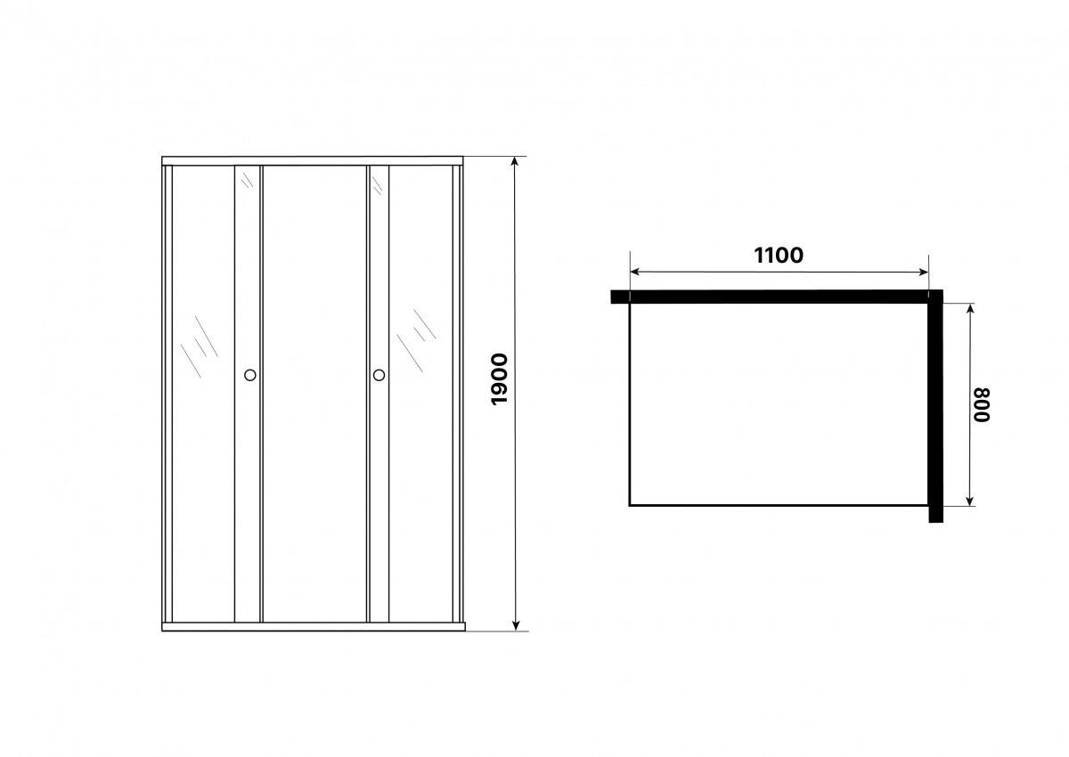 Душевой уголок 110x80 Niagara Eco NG-1118-14QT