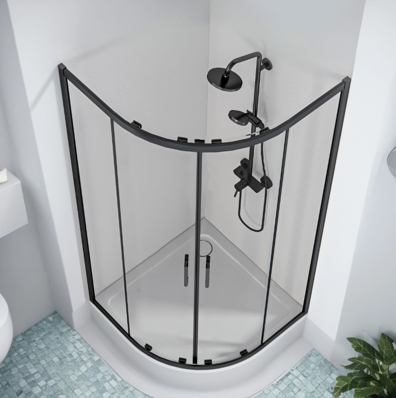BAS Cube R-80-C-B душевое ограждение 800х800х1900 Черный КУ00016