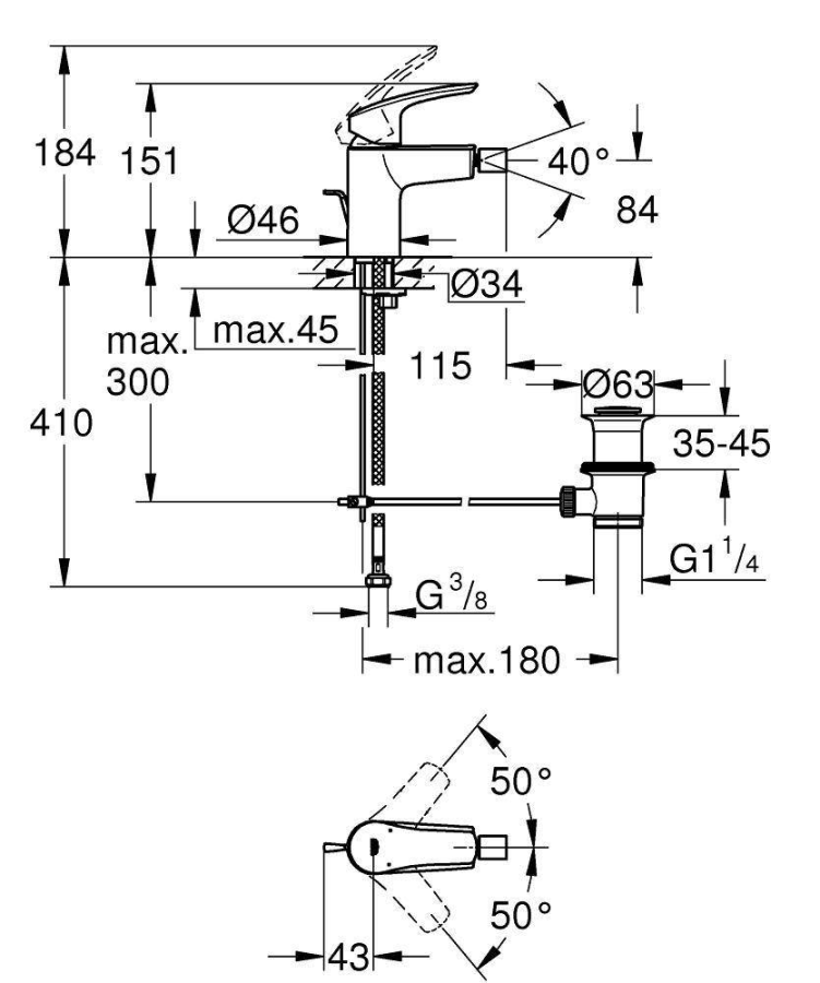 Grohe Eurosmart смеситель для биде 32929003