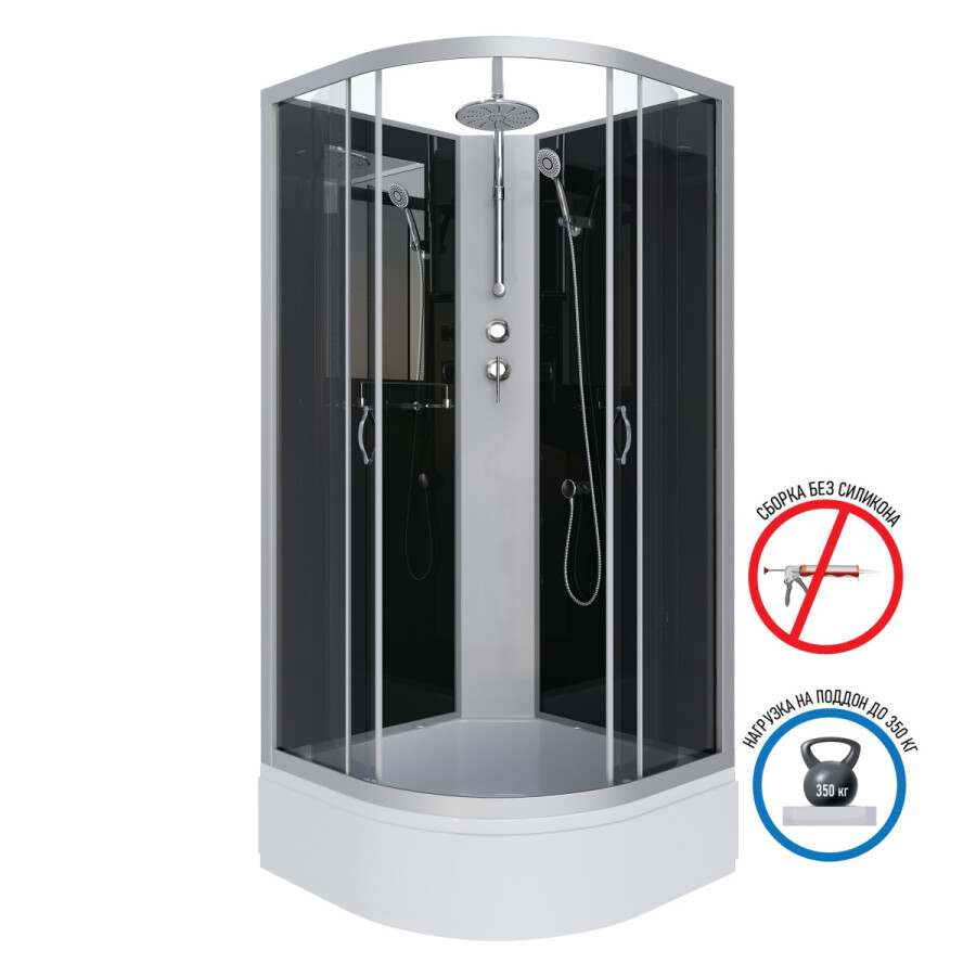 Niagara Classic NG 3502-14BKT Душевая кабина 100x100 Без крыши с тропическим душем 35021434BKT