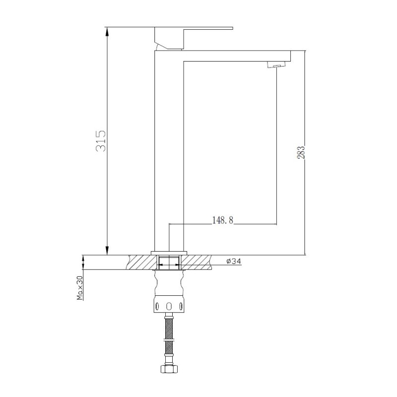 Смеситель для раковины Haiba HB11803-2 Нержавеющая сталь