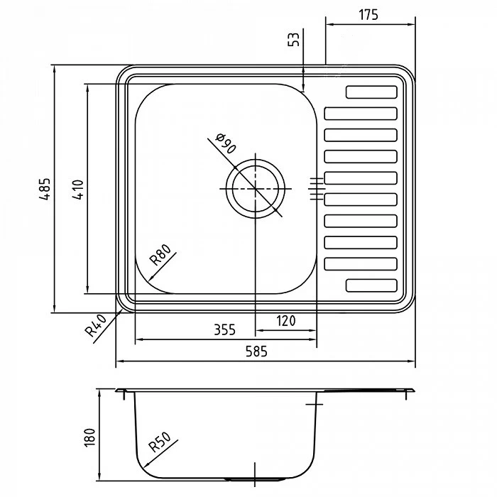 Iddis Strit мойка кухонная врезная STR58PDi77