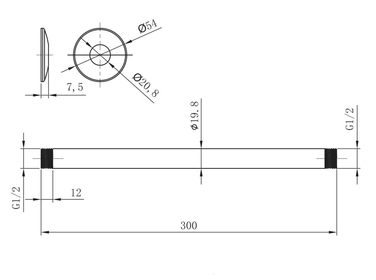 Lemark держатель лейки верхнего душа LM8032C