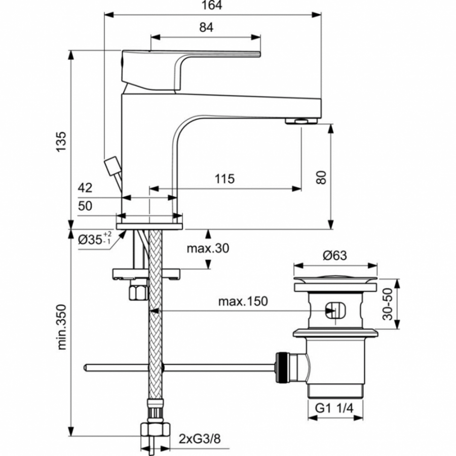 Ideal Standard Cerafine смеситель для раковины BC685AA