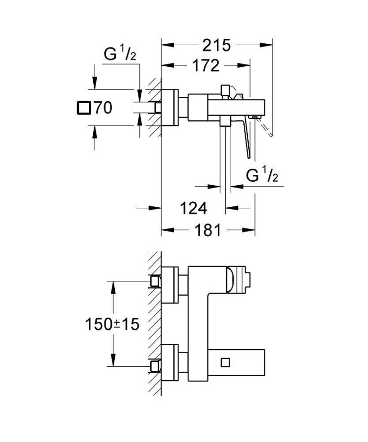 Grohe Sail Cube 23438000 смеситель для ванны хром