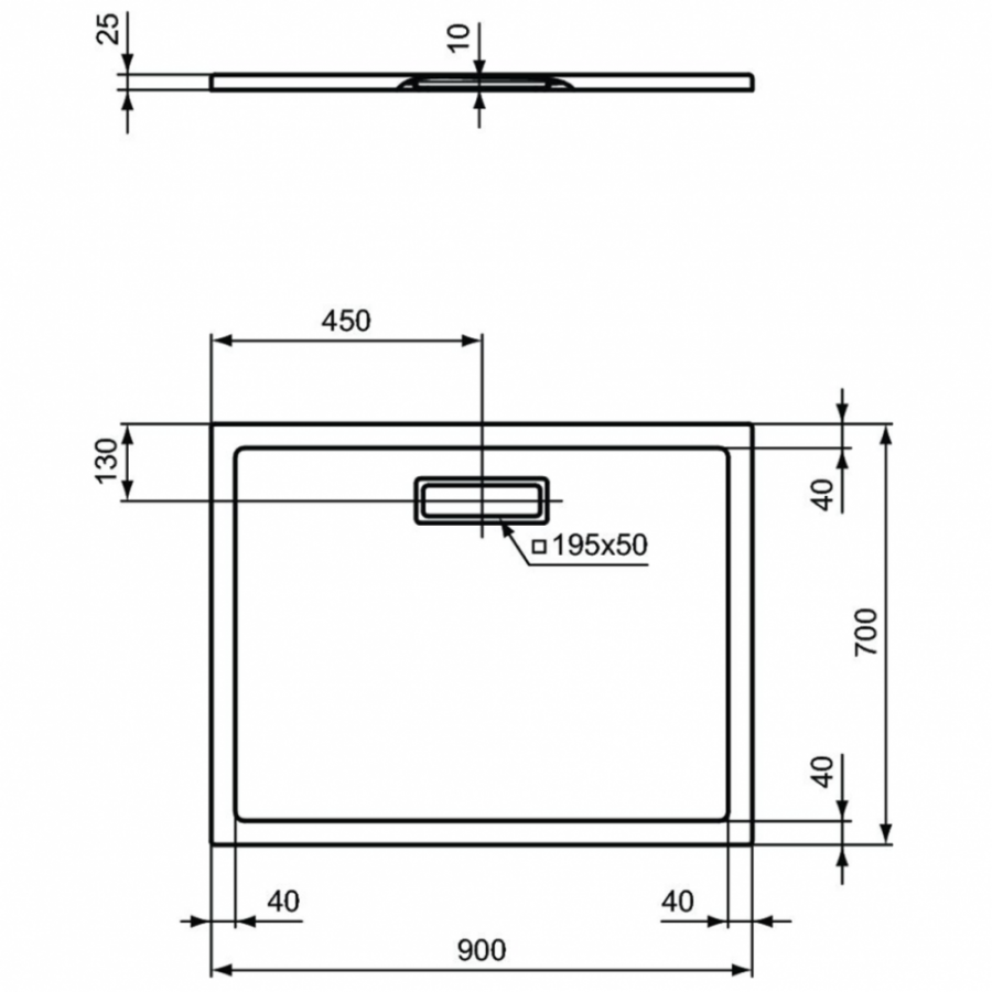 Ideal Standard Ultraflat New душевой поддон 90х70 T4474V3