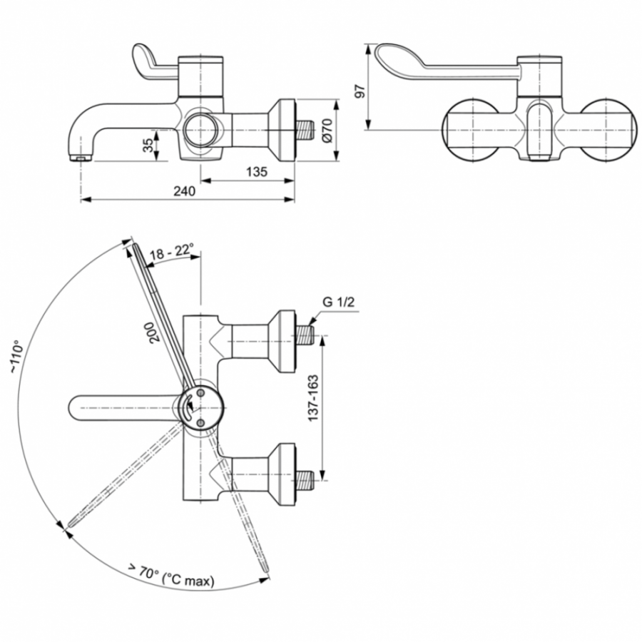 Ideal Standard Ceraplus смеситель для раковины A6691AA