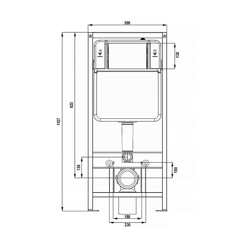 Инсталляция для подвесного унитаза AZARIO Нью-ТС 1 500×110×1127, механическая, 3/8л AZ-TS006T