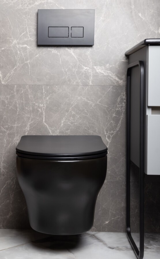 Унитаз подвесной Boheme Fiore Черный матовый c крышкой, Торнадо 978-SET-B