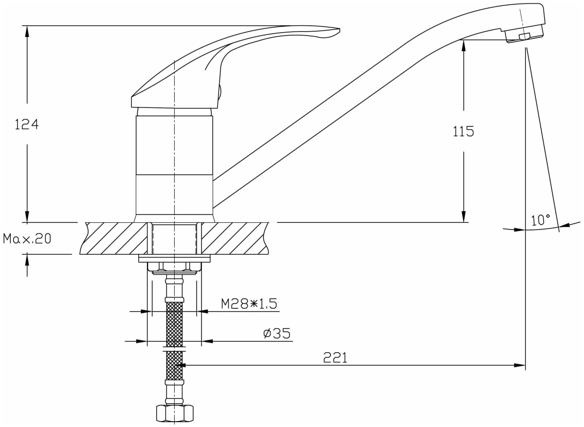 Haiba смеситель для кухни HB4521-5