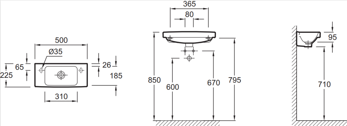 Jacob Delafon Odeon Up E4701-00 раковина подвесная 50 см