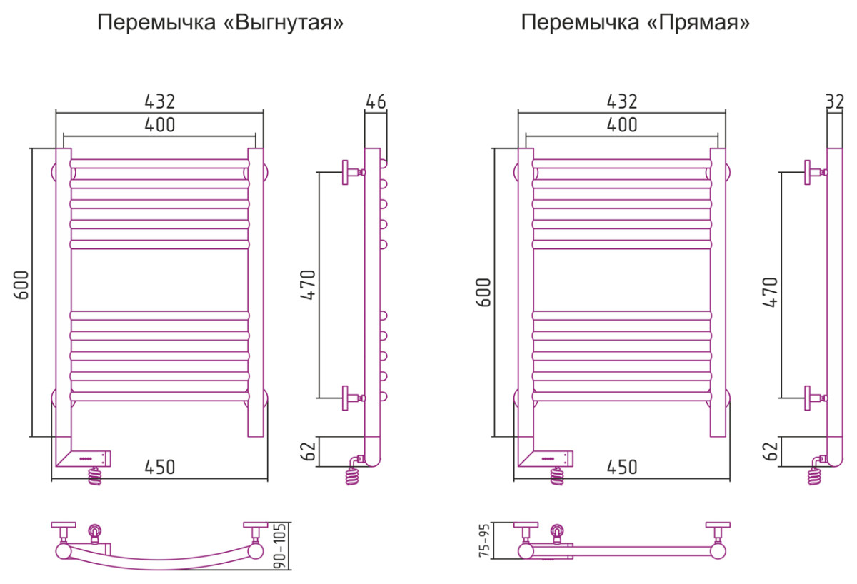 Сунержа Богема 2.0 полотенцесушитель электрический 600*400