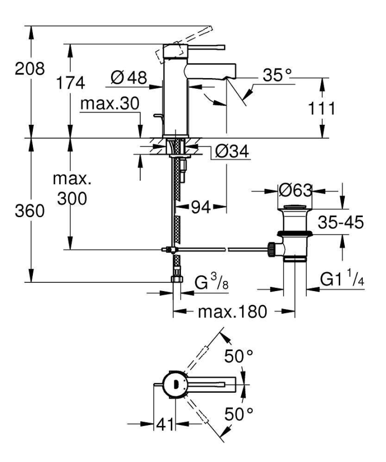 Grohe Essence смеситель для раковины 32898001