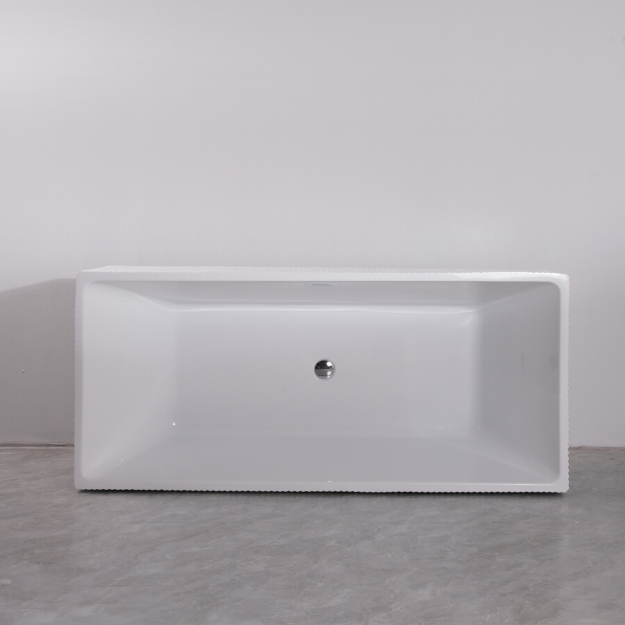 Ванна акриловая Azario KATRINA 1500x750x580 отдельностоящая, рифленая, в комплекте с сифоном и металлической рамой AZ-6601C-15075