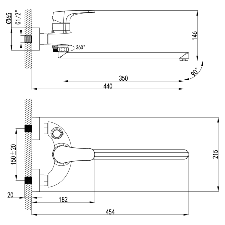 Lemark Shift смеситель для ванны LM4317C