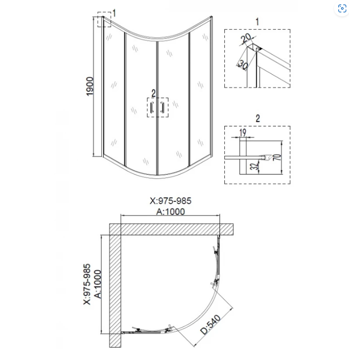 Душевой уголок 100x100 Niagara NG 6607-08 66070811