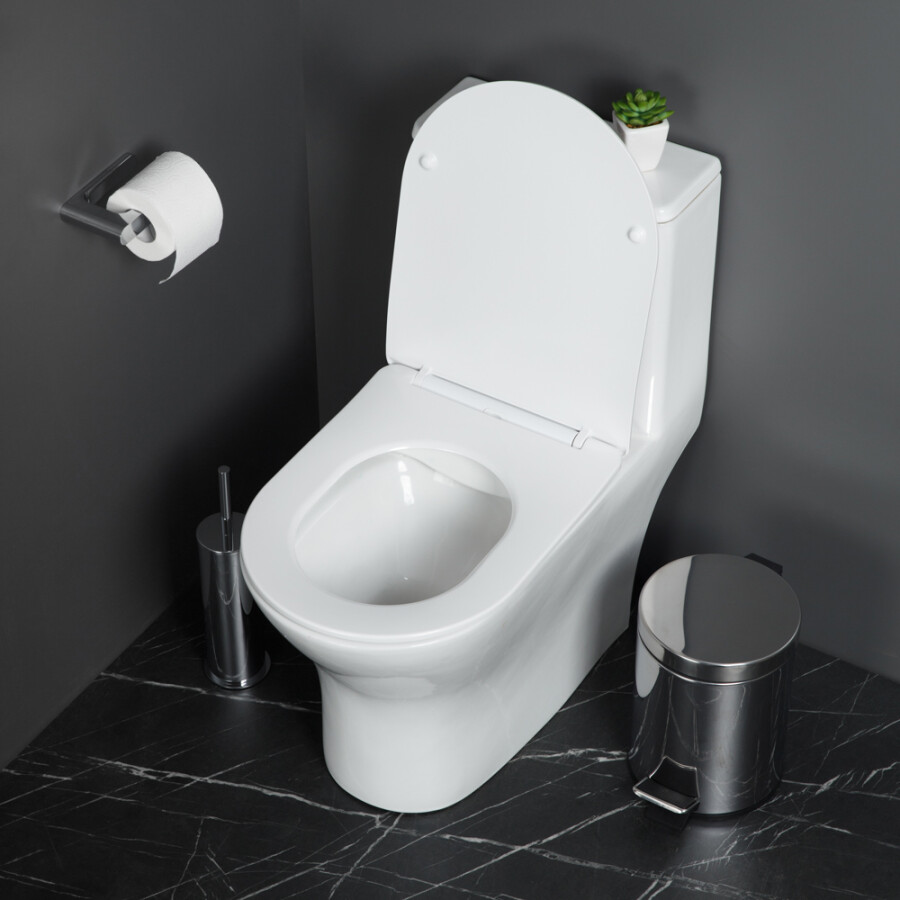 Унитаз моноблок безободковый с сиденьем BelBagno LOUNGE BB8618CPR-MN/SC