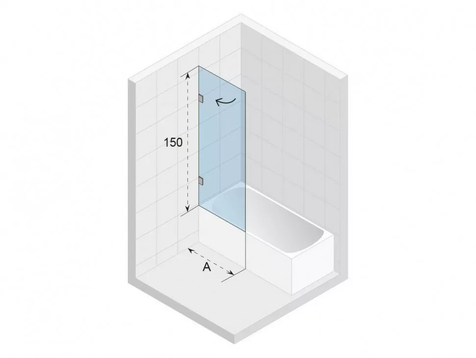 Riho Scandic X107 шторка для ванны 90 R профиль черный GX01052B2