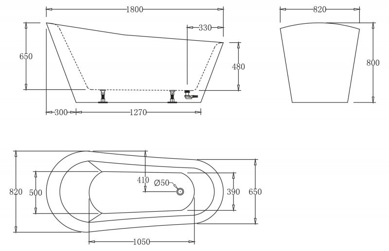 BelBagno ванна отдельностоящая овальная 180х80 BB63-1800-W0