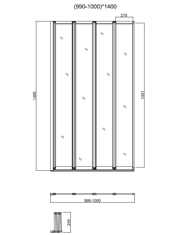 Vincea шторка на ванну 100х140 см хром VSB-31100CL