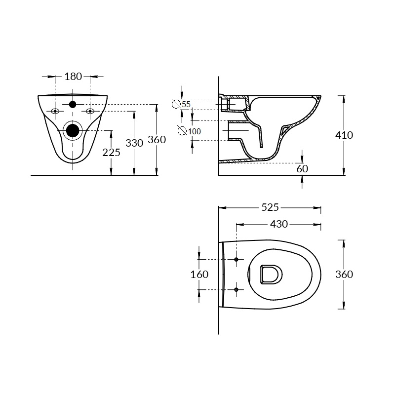 Kerama Marazzi Pro унитаз подвесной безободковый XPRO.wc.02