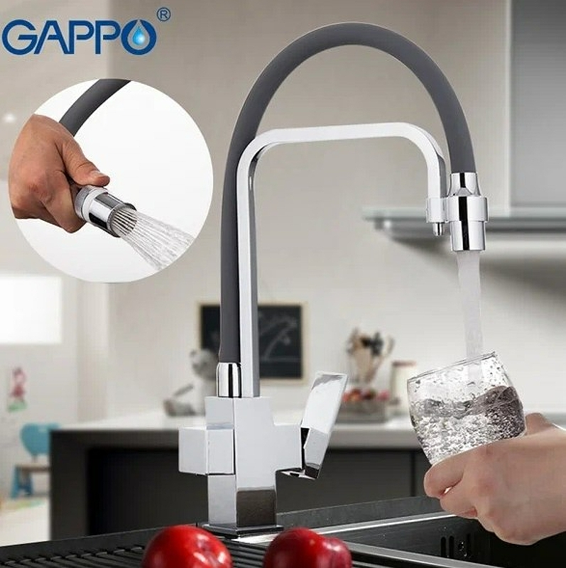 Смеситель для кухни с гибким изливом Gappo G4398-4