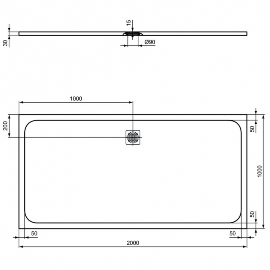 Ideal Standard Ultraflat S душевой поддон 200х100 K8327FR