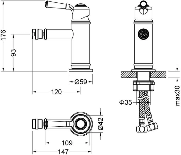 Aquatek Классик смеситель для биде AQ1518CR