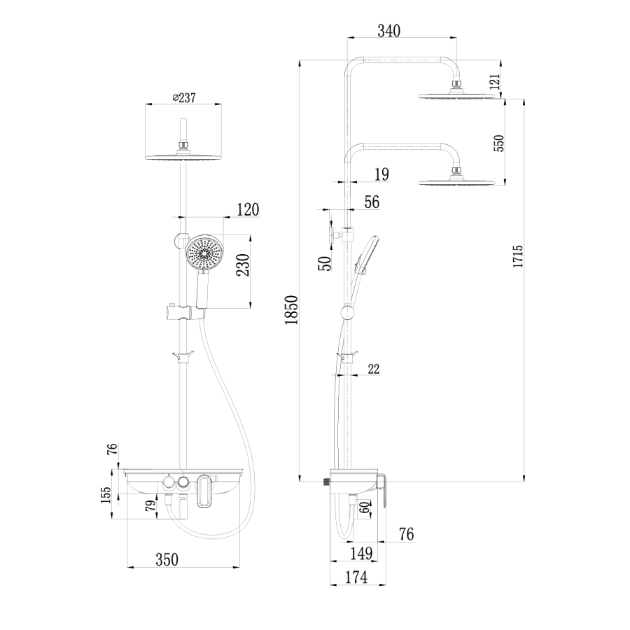 Lemark Tropic смеситель для ванны и душа LM7012BL