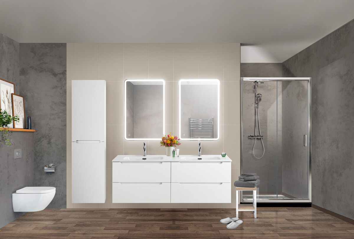 BelBagno ETNA-1400-4C-SO-2-BL Тумба с раковиной BB1400-2-ETL Bianco Lucido