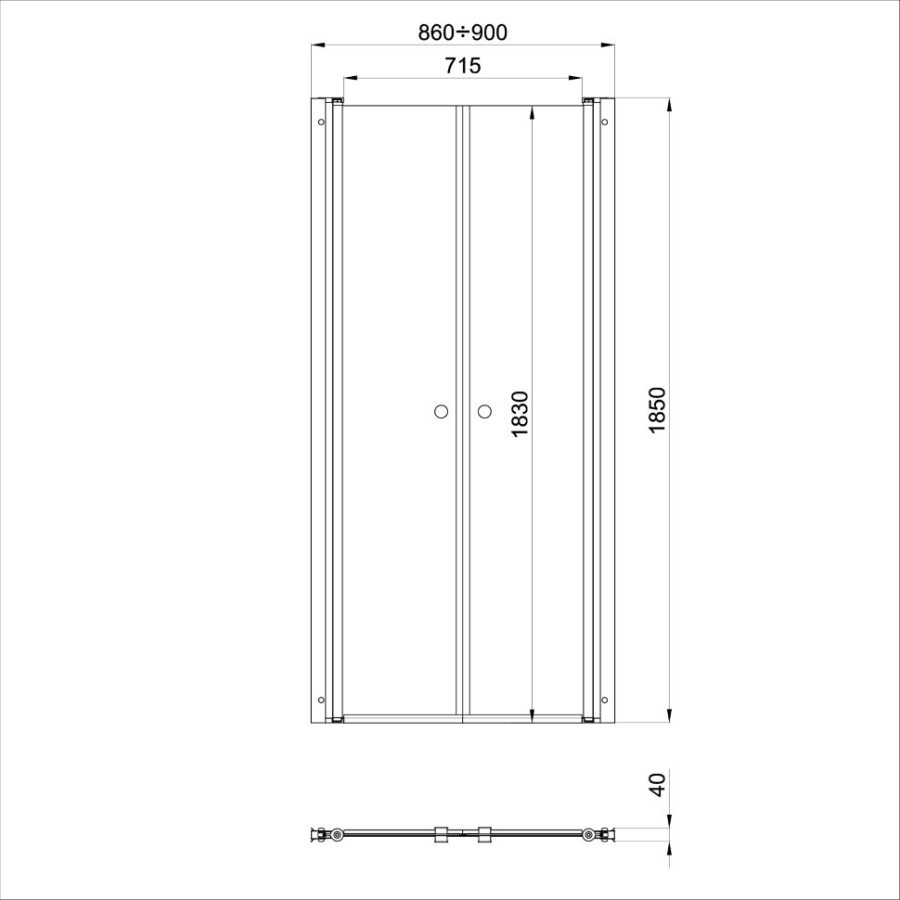Triton Дабл Душевые двери 90*185 Щ0000036861